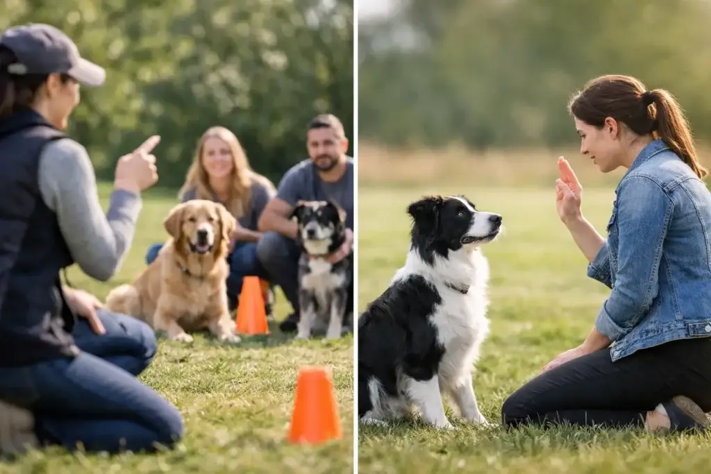 Clases grupales versus individuales para perros