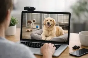 Cómo usar la webcam del hotel canino con calma